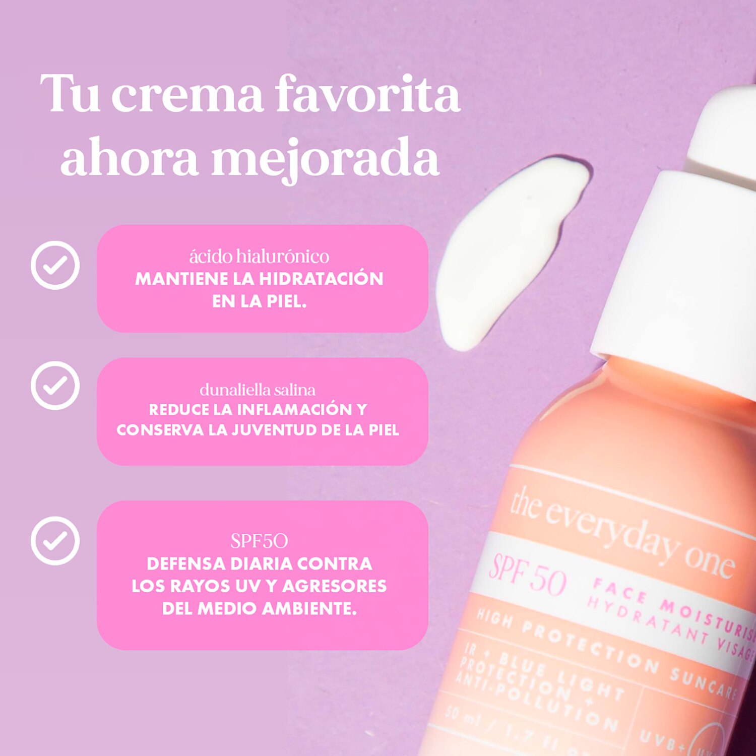 THE EVERYDAY ONE SPF 50 (CREMA HIDRATANTE PARA CARA)